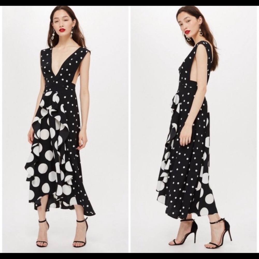 Topshop Black and white polka dot dress❤️